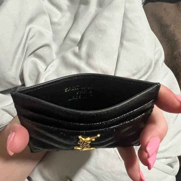 Black Card Holder with Gold Logo - Picture 3 of 3